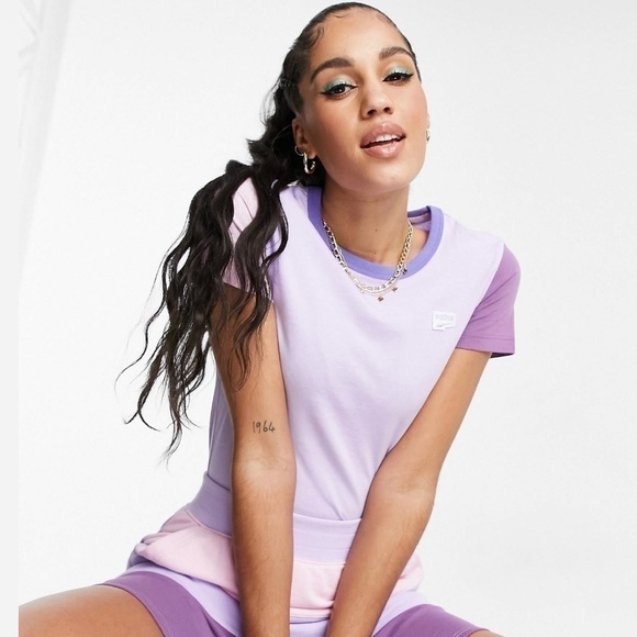 (NWT) Puma  Downtown color block t-shirt in lilac and pink - Picture 4 of 13